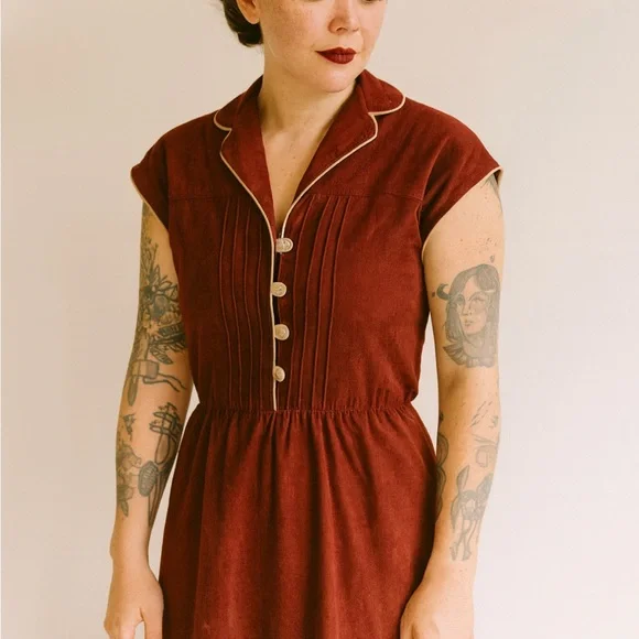 Vintage Malouf of Dallas Rust Midi Dress - Picture 2 of 7